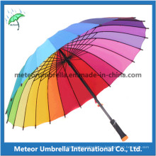 Красочный Автоматический 24ribs Rainbow Golf Umbrella